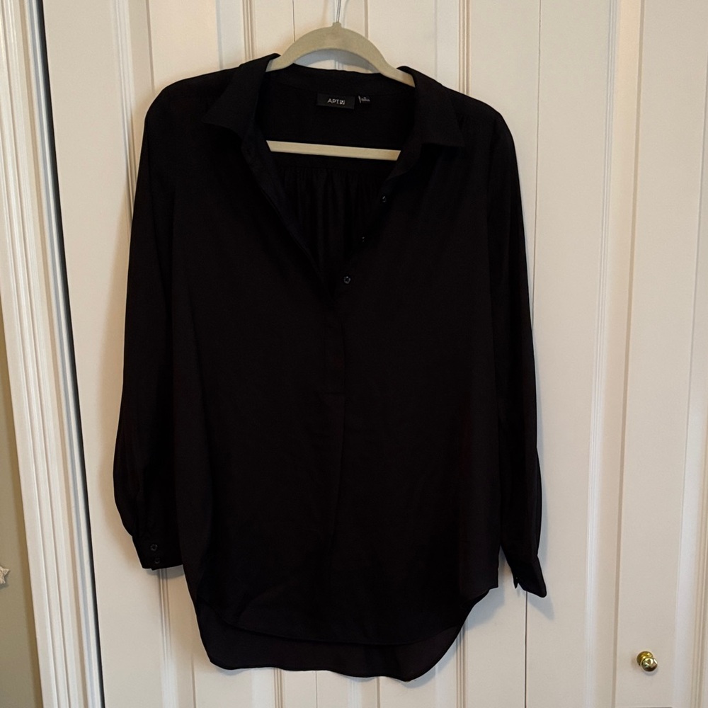 Apt. 9 Women's Elegant Black Button Down Shirt